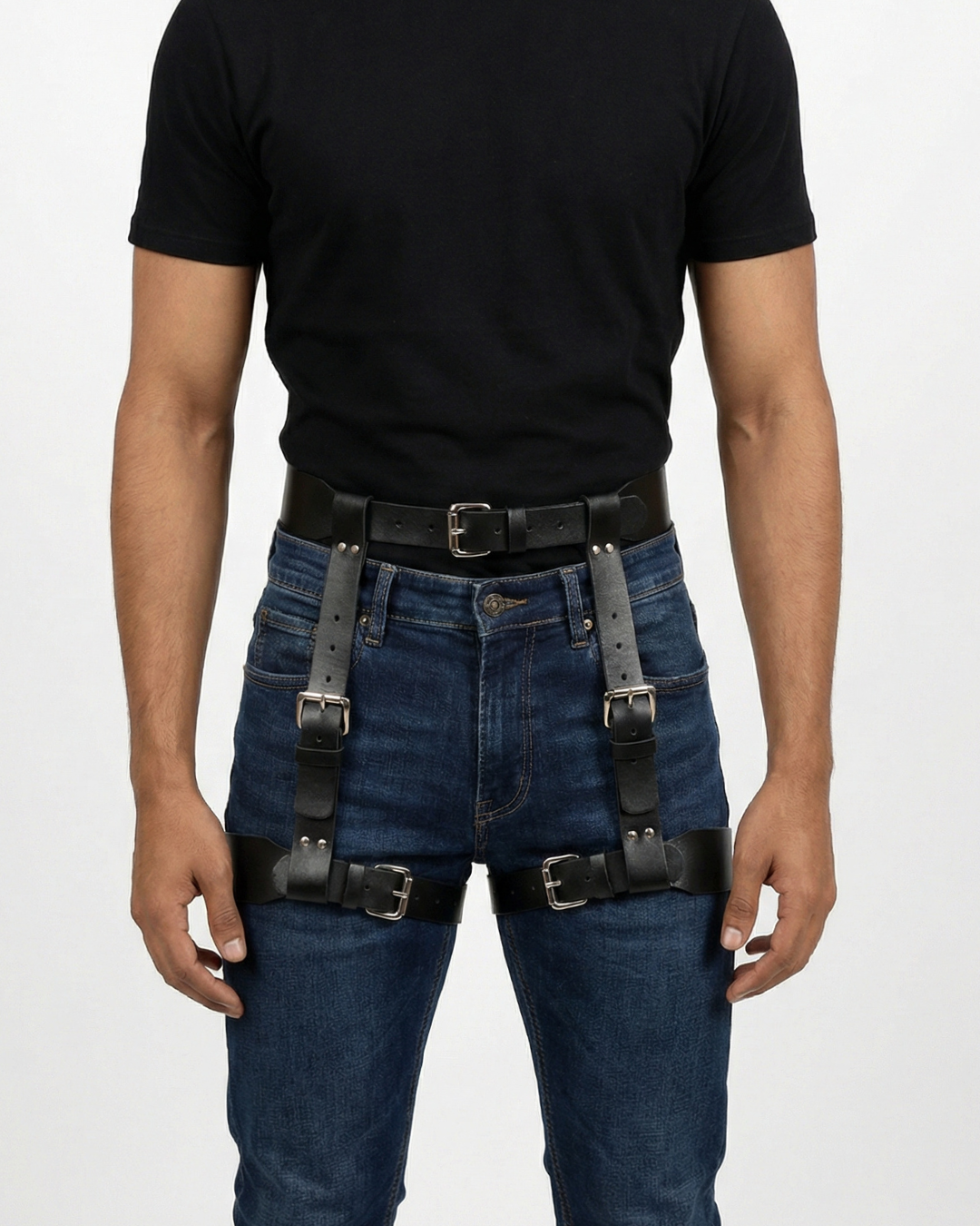 leather thigh supender men women unisex