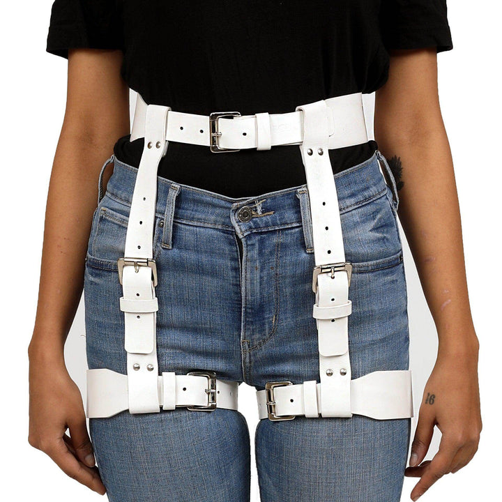 Women's Leather Thigh Suspender, genuine leather thigh suspender by Subculture