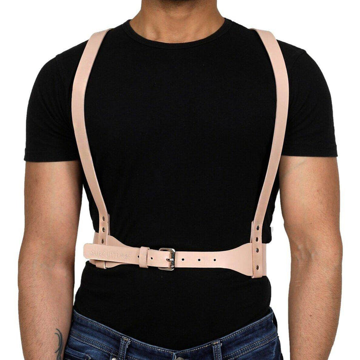 Shoulder Suspender Harness, genuine leather chest harness by Subculture, detail view