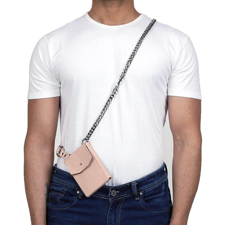 Cross Body Chain Pouch, metal pouch by Subculture, close-up
