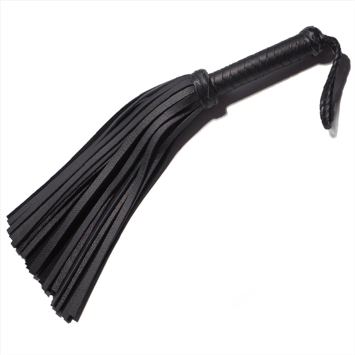 Subculture Flogger 101, genuine leather impact toy by Subculture, worn view