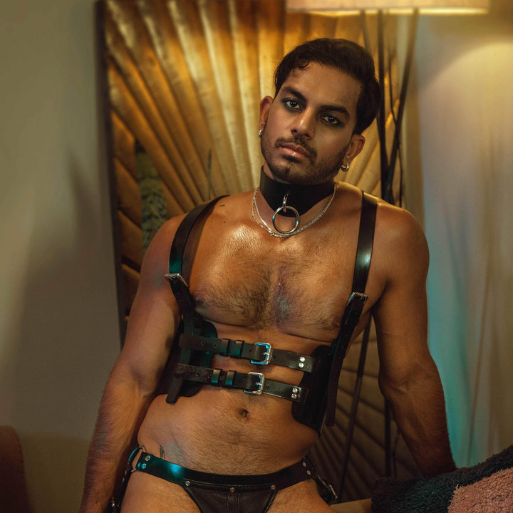James Harness, genuine leather harness by Subculture, detail view