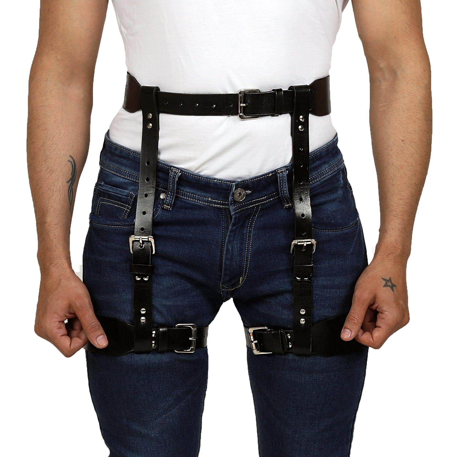 MEN'S LEATHER THIGH SUSPENDER Subculture MEN'S LEATHER THIGH SUSPENDER Subculture