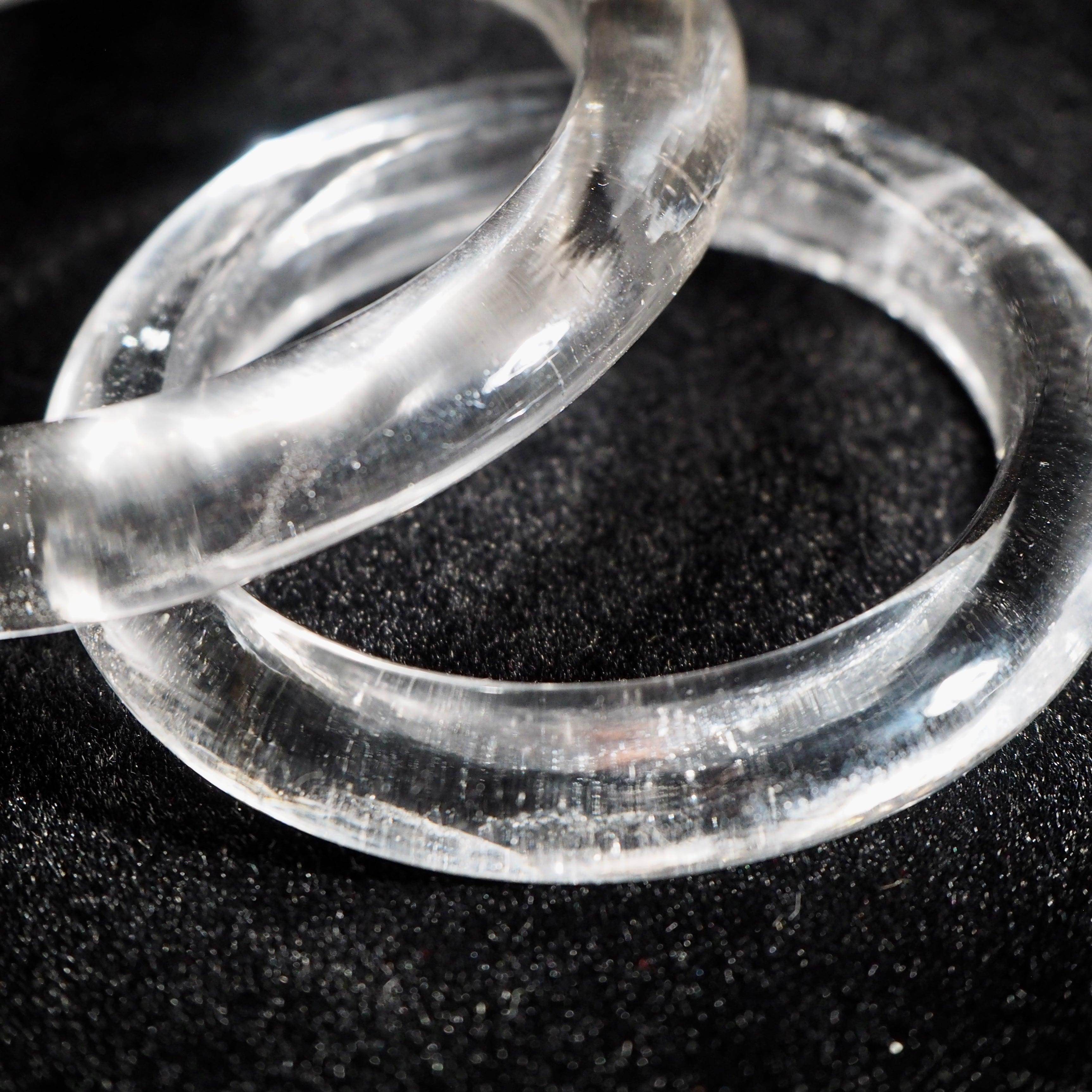 Rock Crystal Quartz Intimate Ring (Natural Gemstone), crystal gemstone intimate ring by Subculture, side view