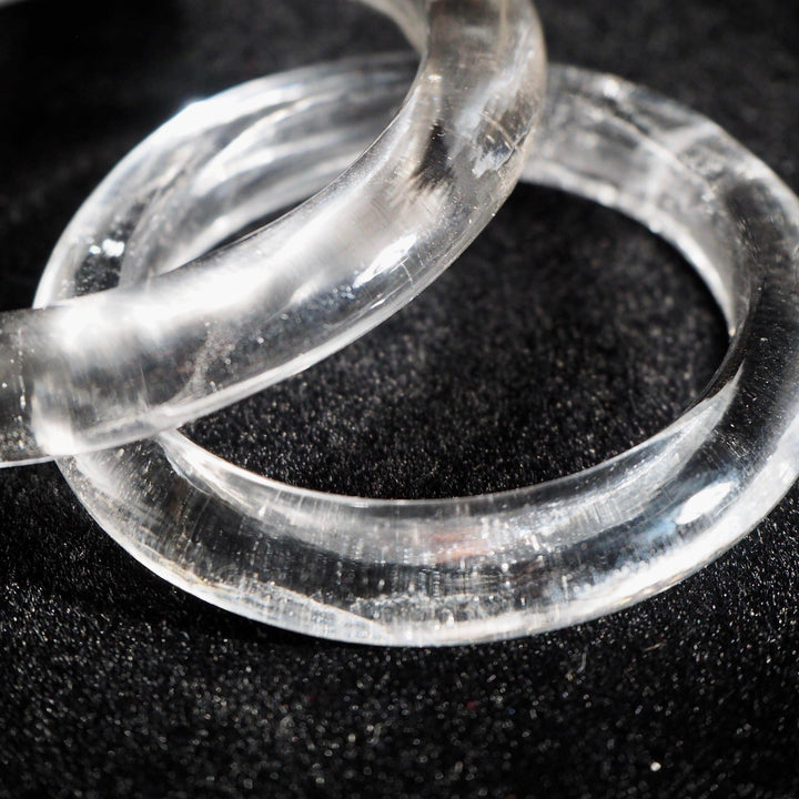 Rock Crystal Quartz Intimate Ring (Natural Gemstone), crystal gemstone intimate ring by Subculture, side view