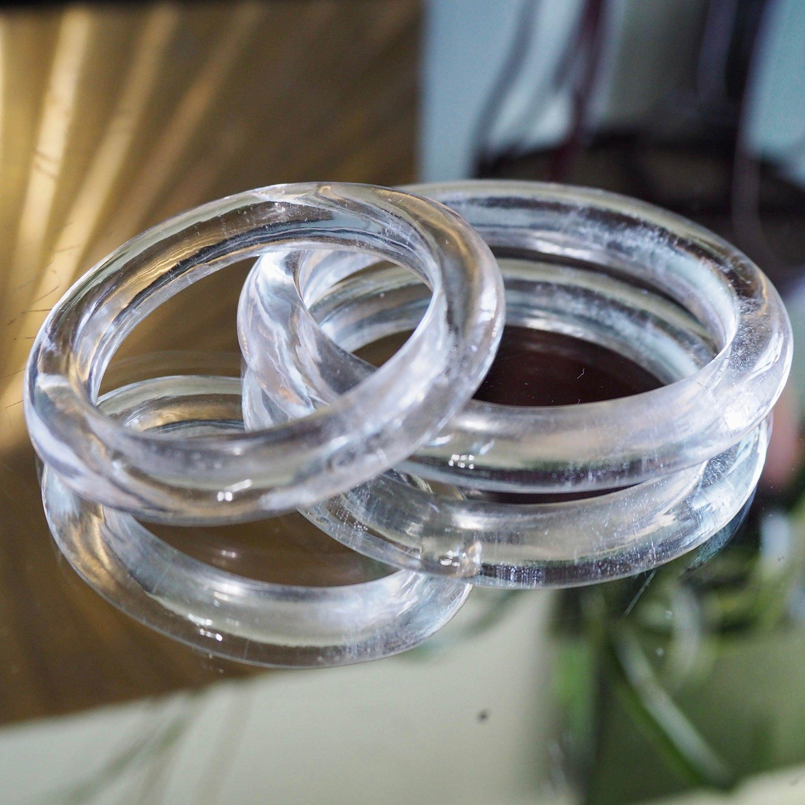 Rock Crystal Quartz Intimate Ring (Natural Gemstone), crystal gemstone intimate ring by Subculture, detail view