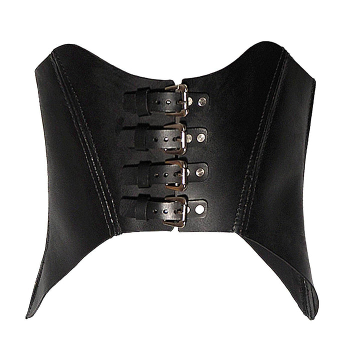 Rhiamon Unisex Leather Corset, genuine leather corset by Subculture, side view