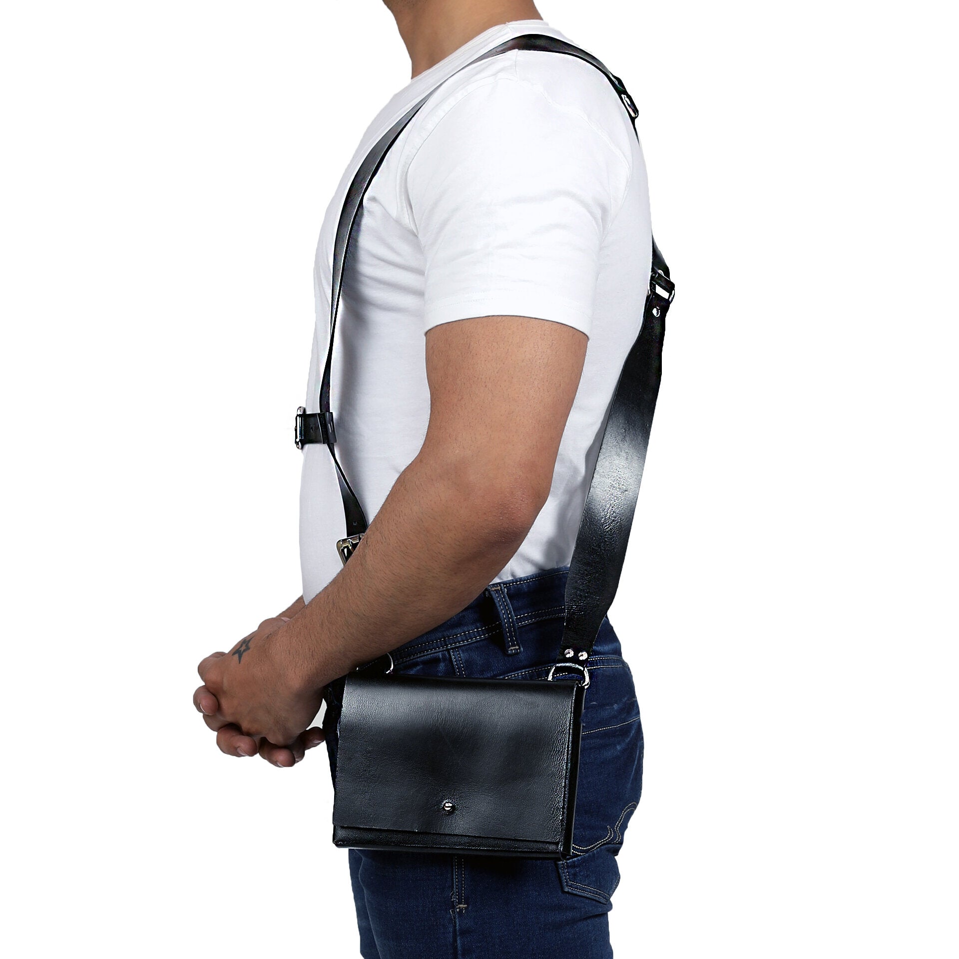 DUAL BAG LEATHER HARNESS - Subculture