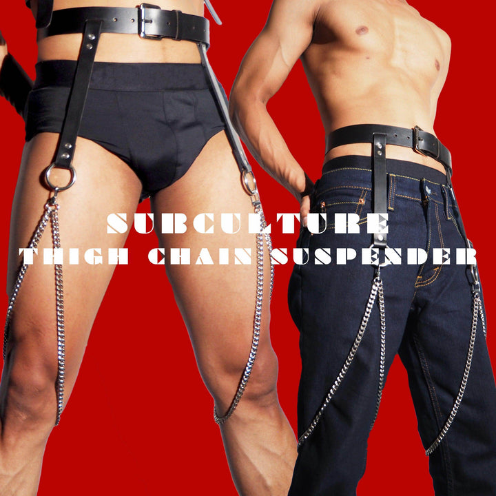 Men's Thigh Chain Suspender, metal thigh suspender by Subculture