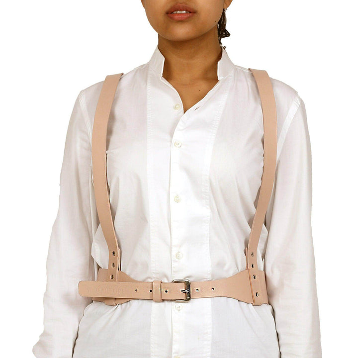 Women's Leather Shoulder Suspender Harness, genuine leather chest harness by Subculture