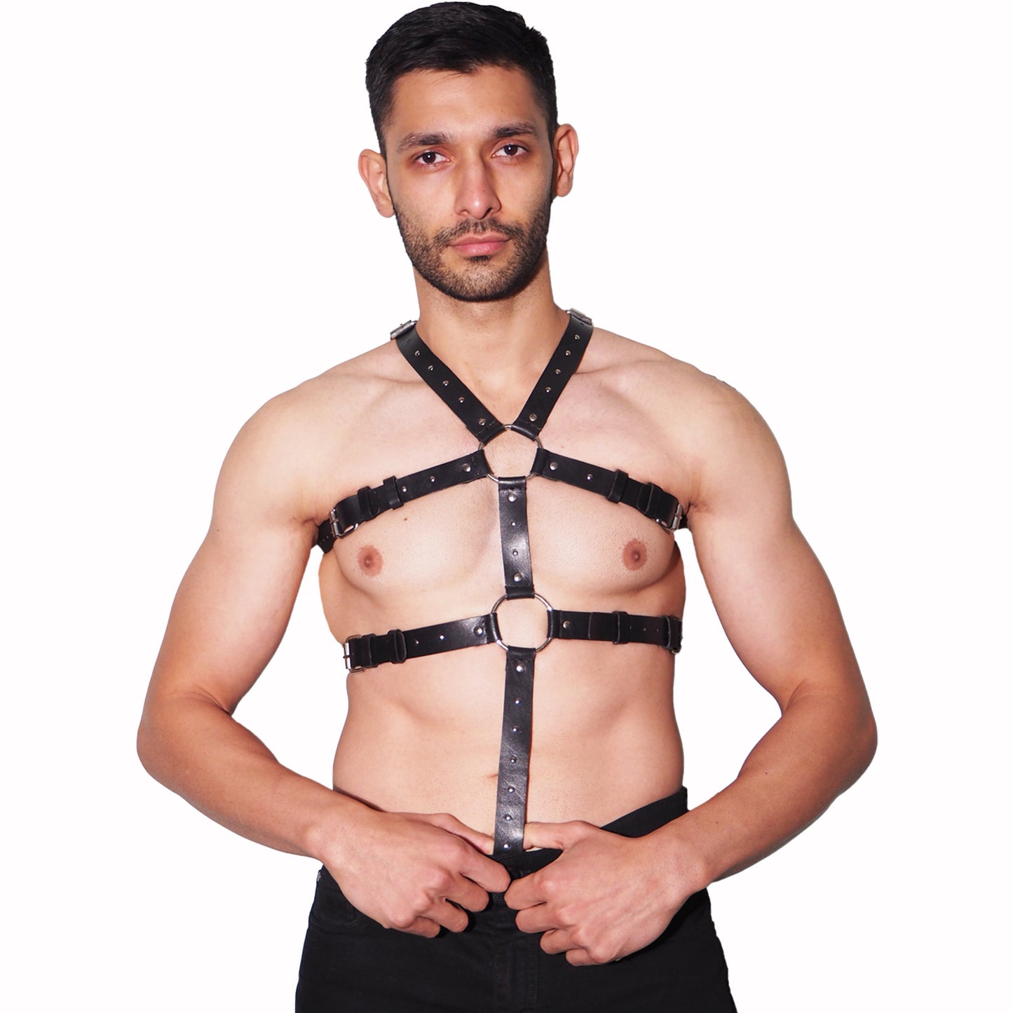 genuine leather body harness
