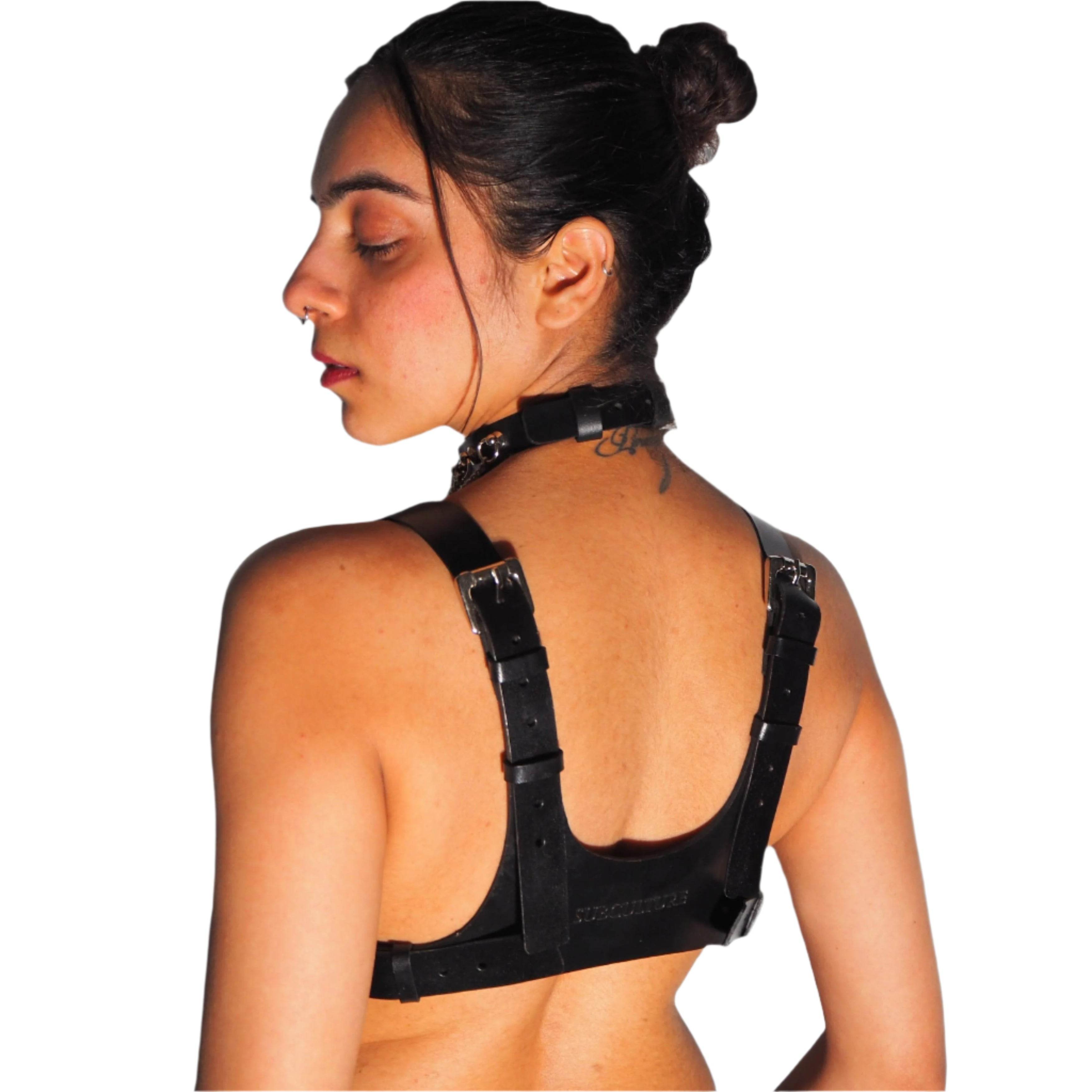 Subculture Leather Bralette, genuine leather bralette by Subculture, styled look